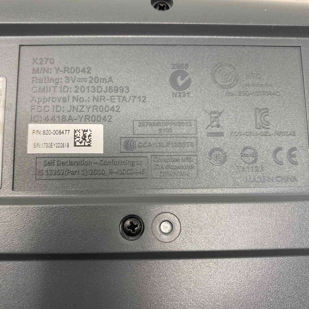 Logitech Wireless Keyboard K270 & Wired Mouse M100