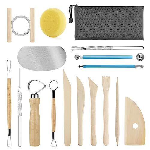 17 Pcs Pottery Tool Kit Polymer Clay Tools Modeling Clay Sculpting Tools Kit