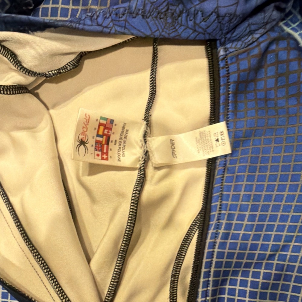 Spyder Blue Ski Speed Suit with Web Design