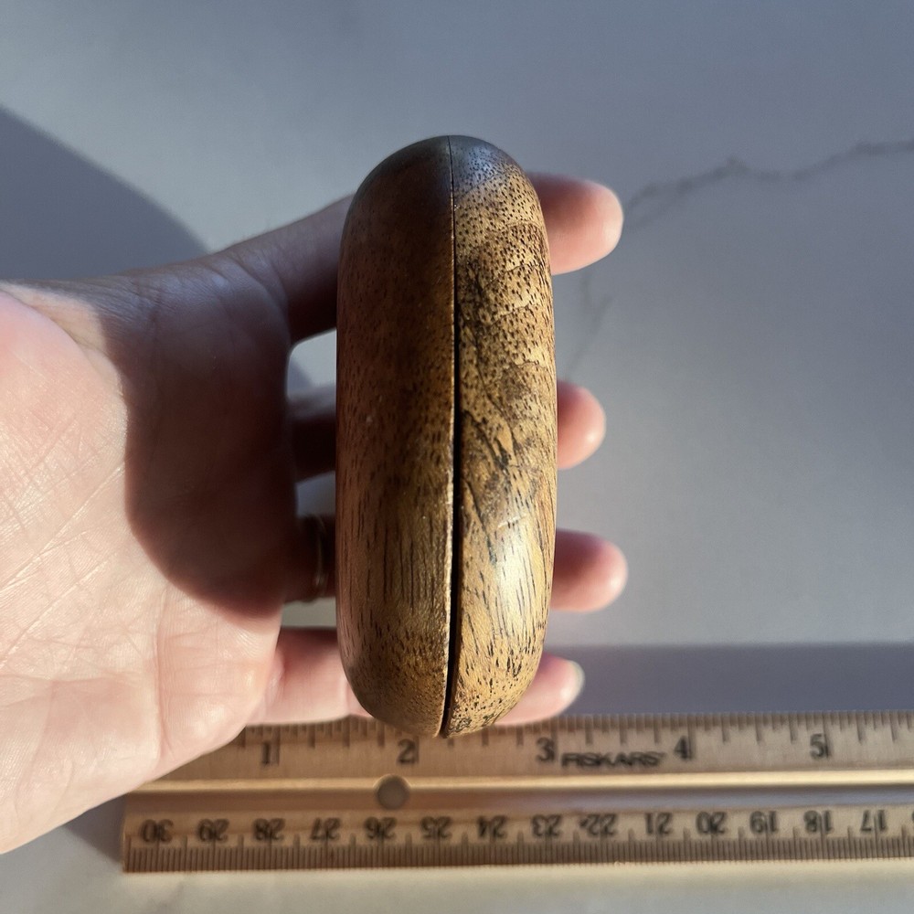 Handmade Solid Wood Compact Mirror Handheld Teardrop Shape - Beautiful!