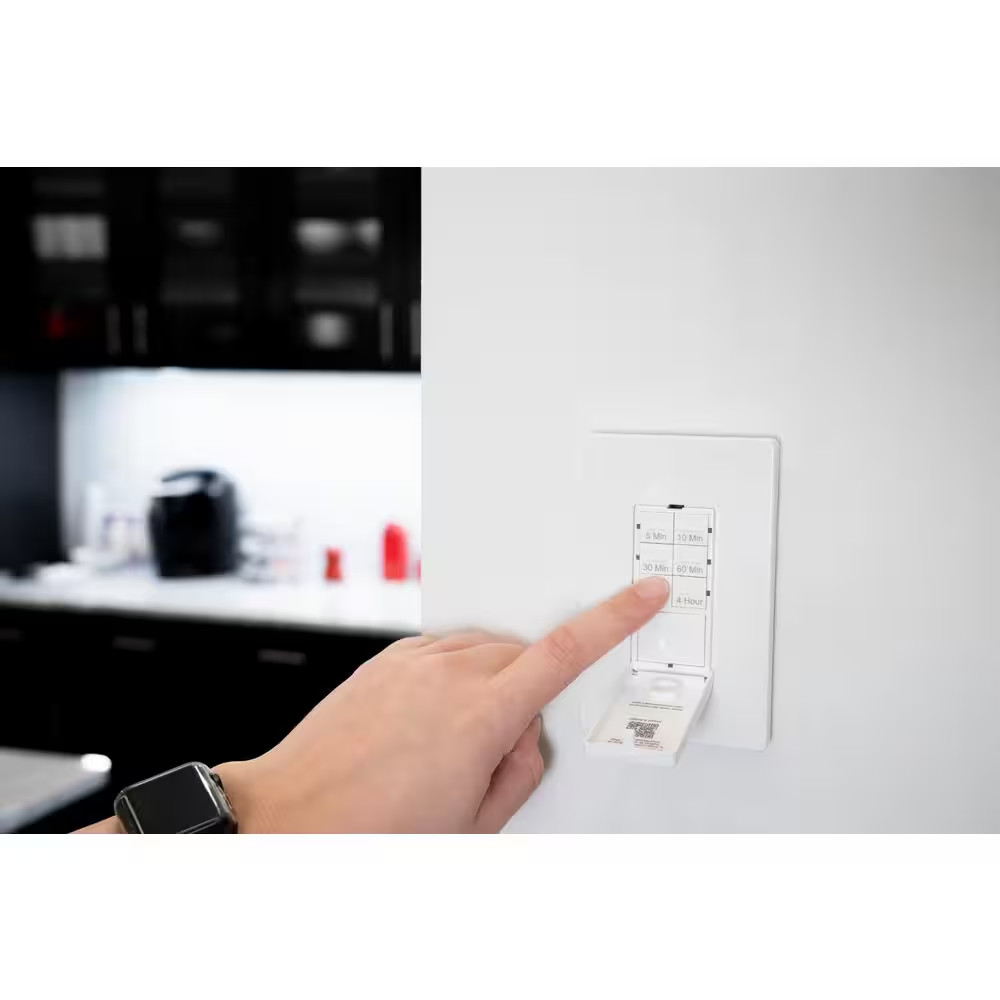 6-Setting Indoor Push Button Countdown Timer with Door, White