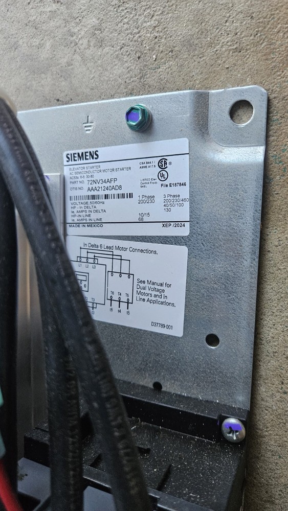 Siemens Soft Starter 72NV34AFA, Otis AAA21240AD27