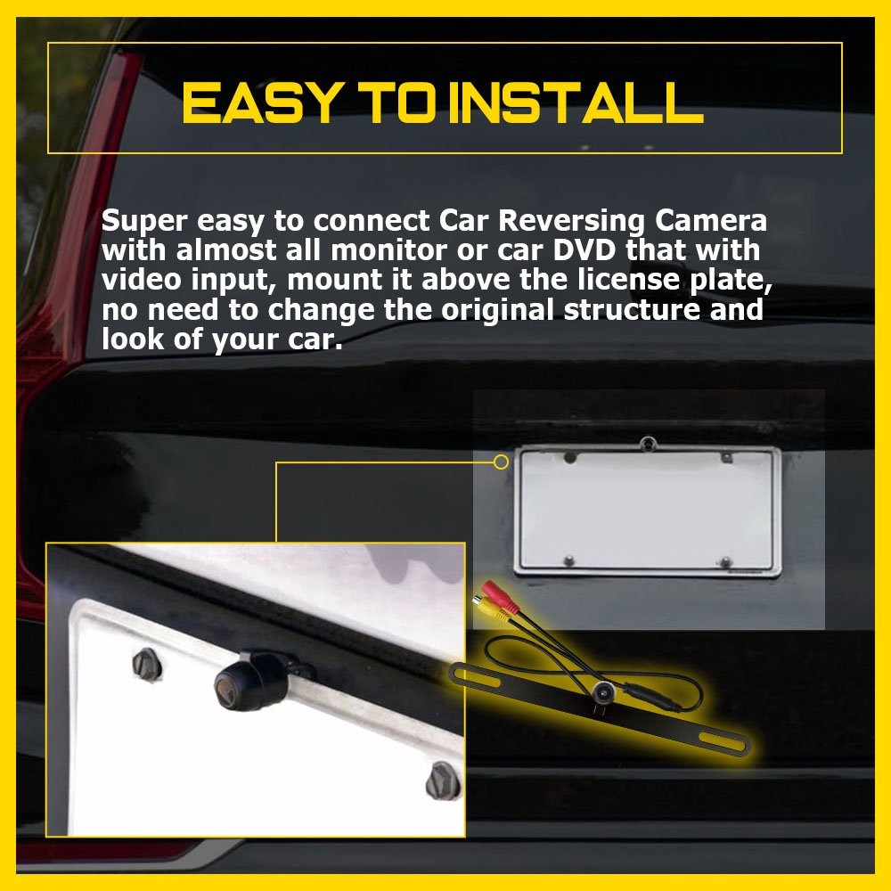 Car Rear View Backup Camera Parking Reverse Back Up Cam CMOS Shockproof Replace