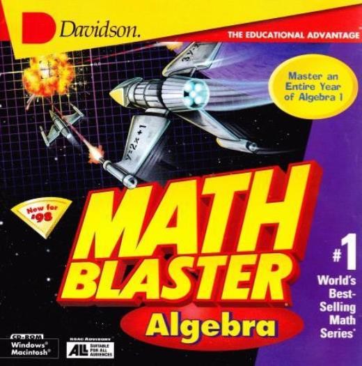 Math Blaster Algebra PC MAC CD learn graphing integers factors functions game!