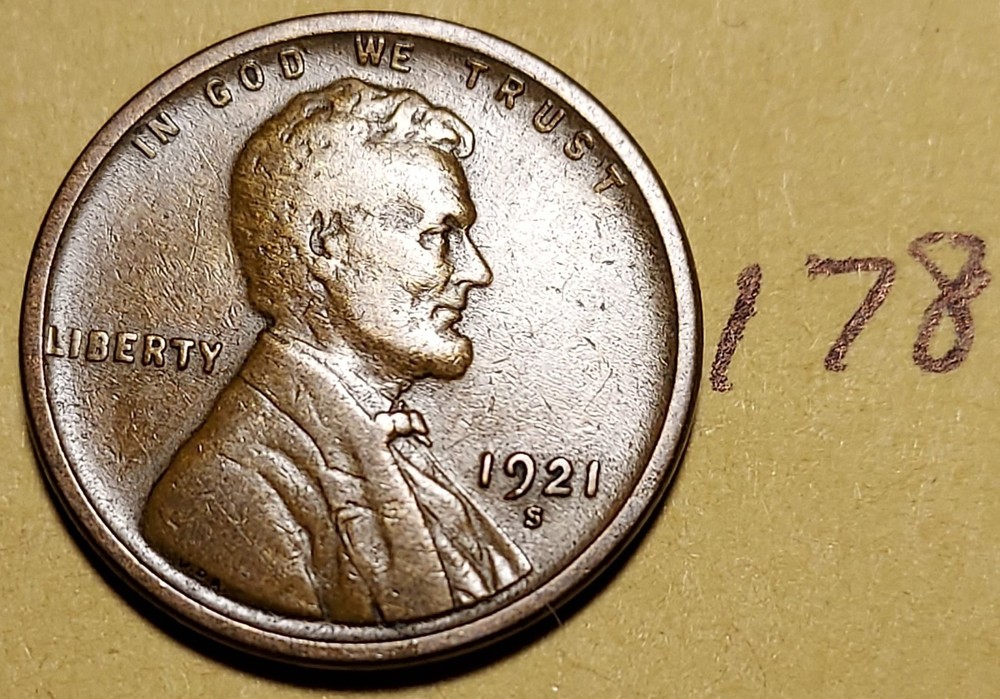 1921-S Lincoln Wheat Cent #178