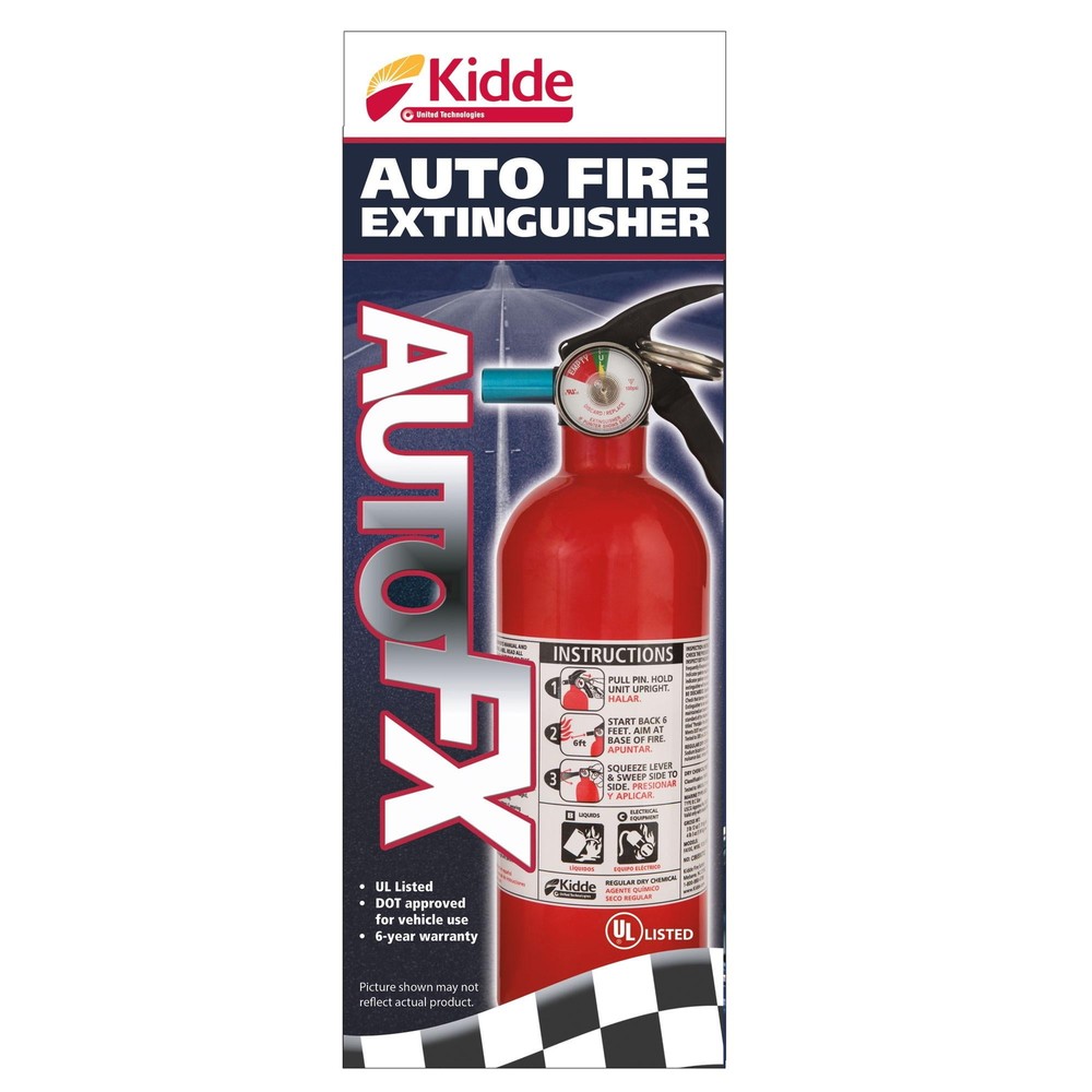 Kidde Auto Fire Extinguishers, Metal Red, 3.15 lb