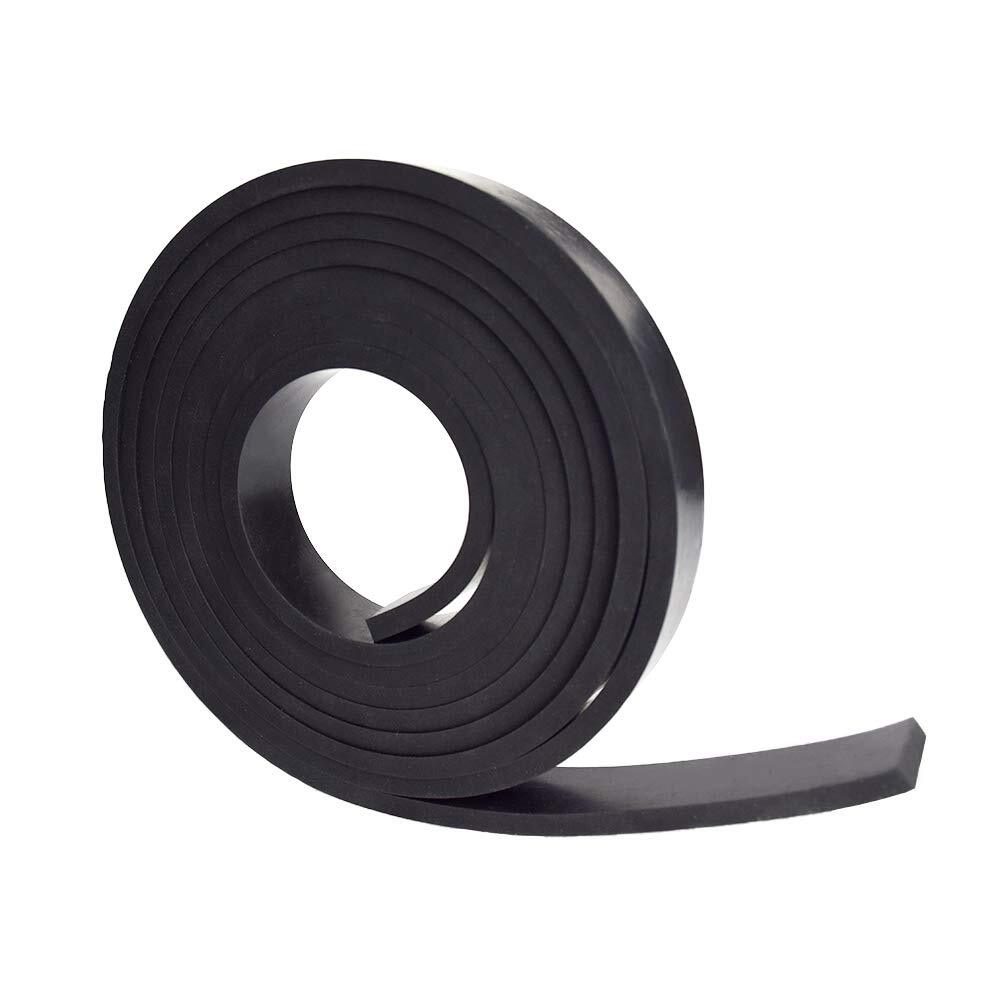 DOBTIM Rubber Strips 1/2(.500)" Thick X 1" Wide X 10'Long, Solid Rubber Rolls
