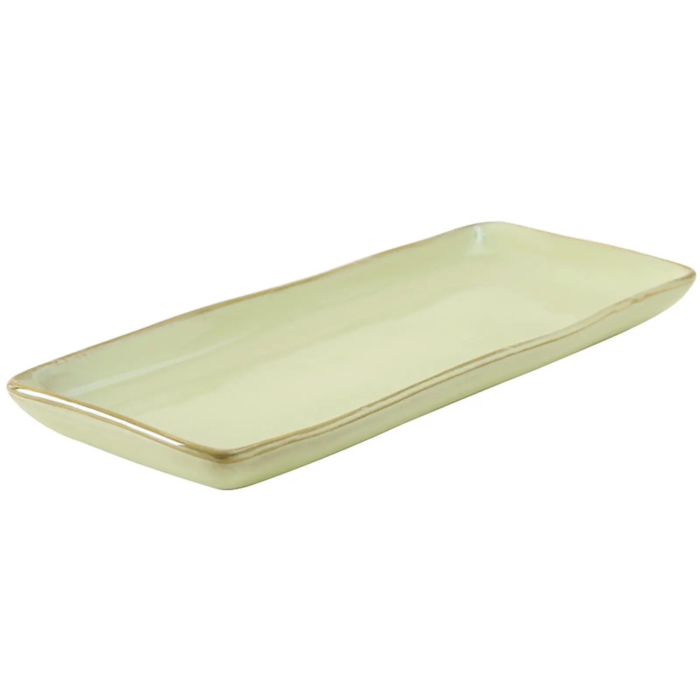 Tuxton China Inc Artisan 11-5/8" Sagebrush Ceramic Rectangular Tray - 1 Doz