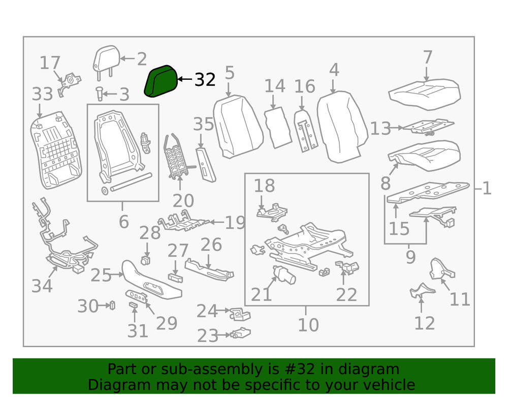 Genuine GM Headrest Cover 84177788
