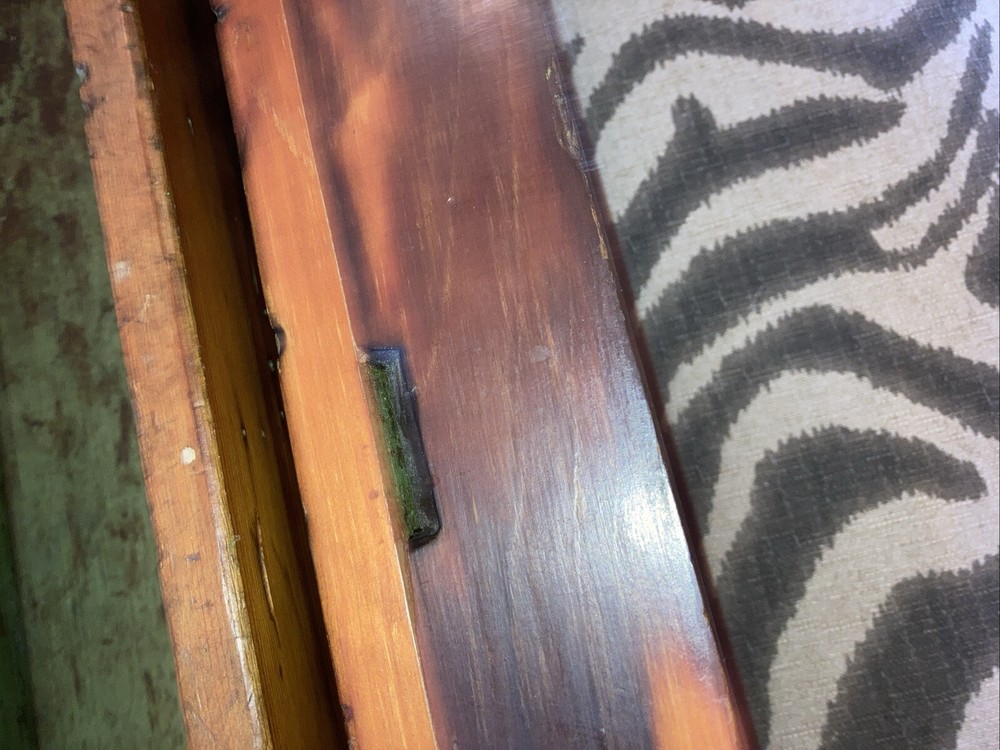 Long Antique Wood Box Trunk Chest