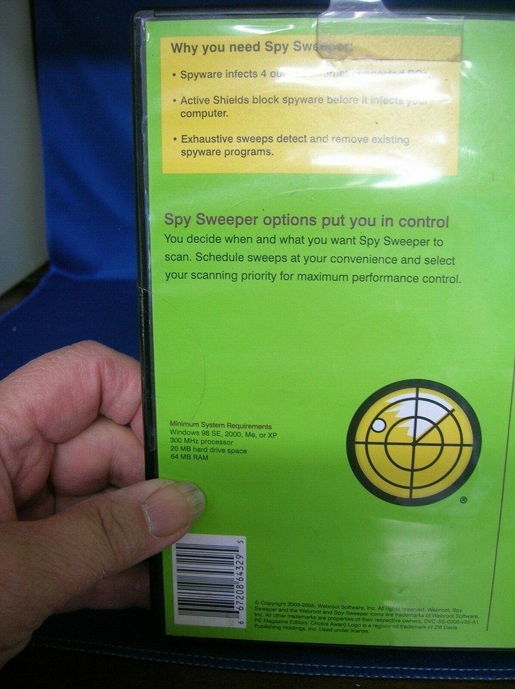 Webroot Spy Sweeper for Windows 98 SE, 2000, Ma or XP
