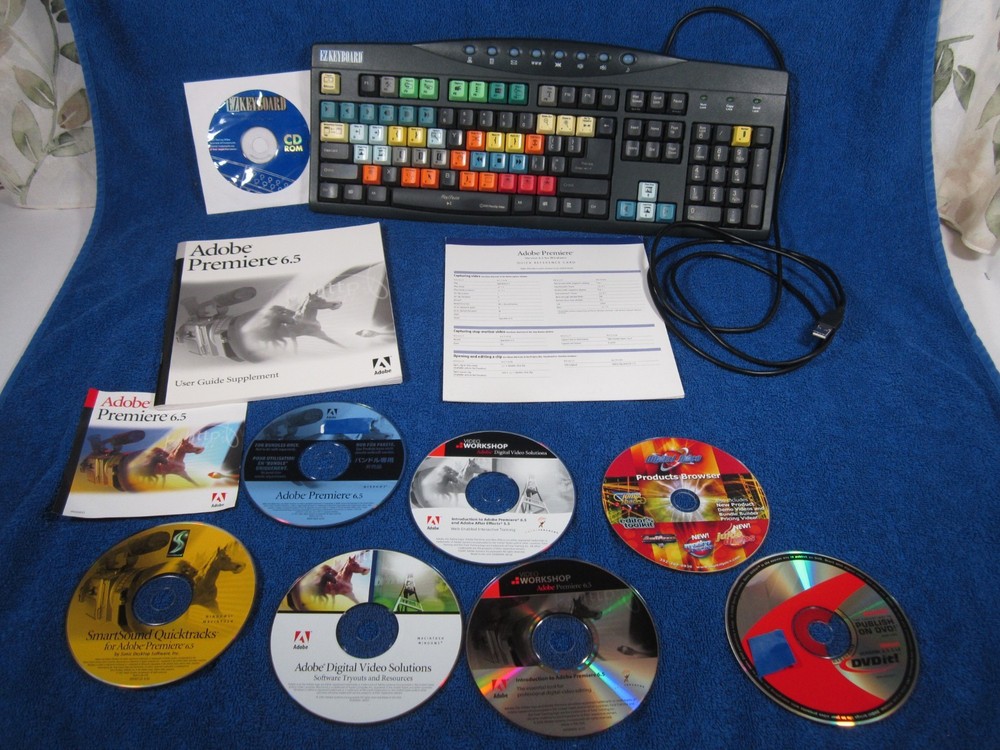 Adobe Premiere 6.5 Smartsound Video Bundle Tutorial Bonus Content Disks Keyboard