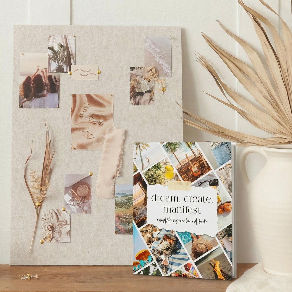 Inspirational Vision Board Kit – Complete Set with Vision Board Book & Felt B...