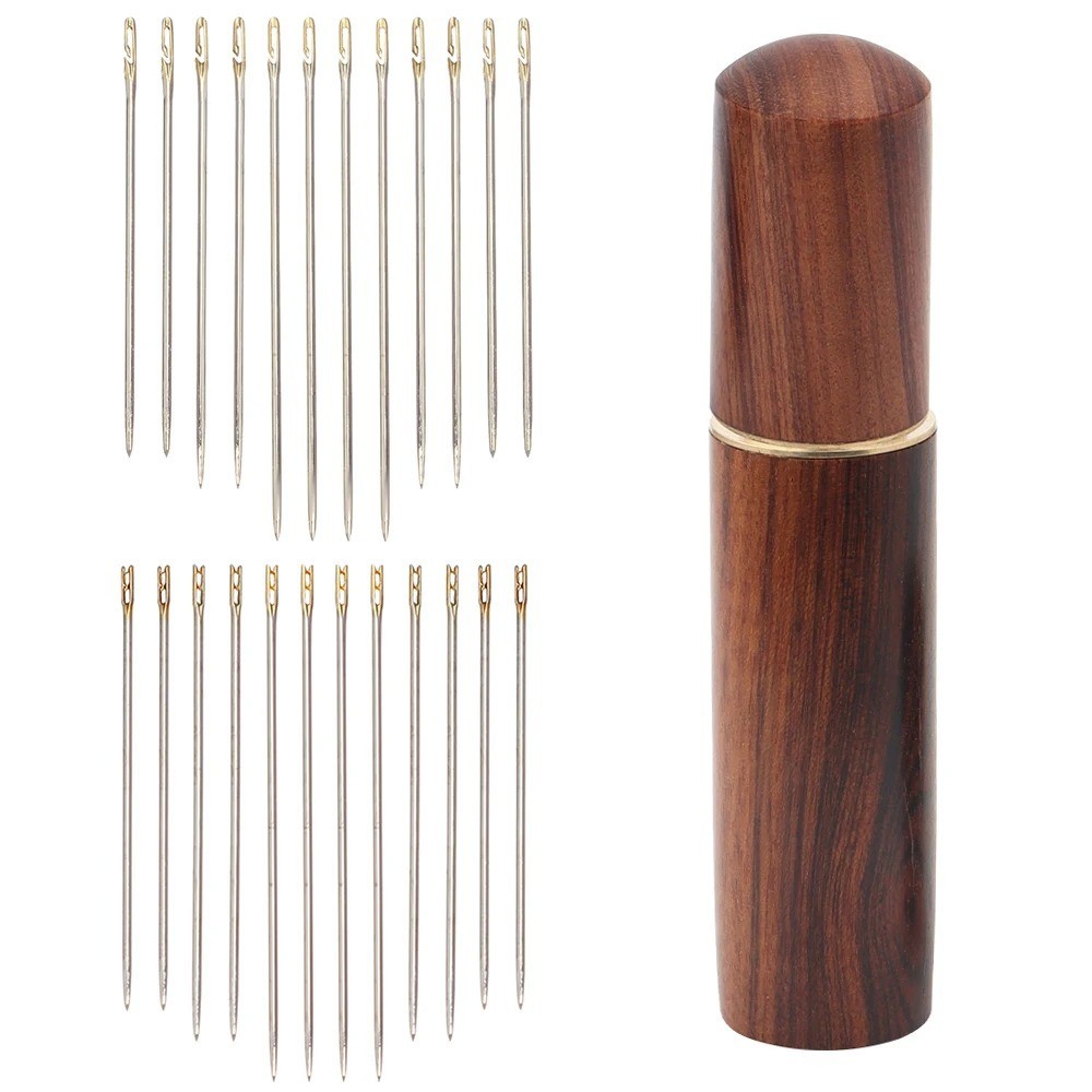 12pcs Hand Sewing Needles Set w/ Threader & Storage Box - NEW