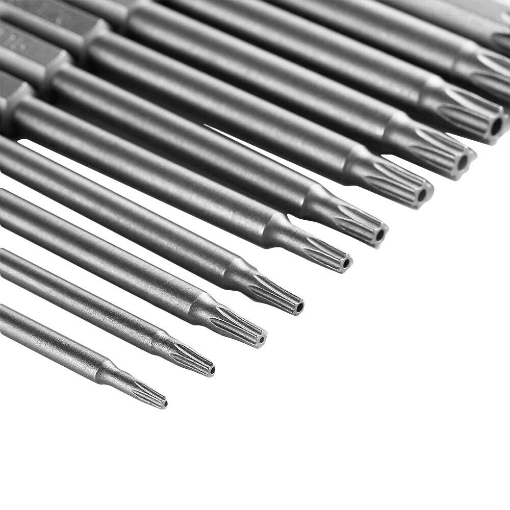 Magnetic Tamper Proof Security Drill Bit Set Torx Screwdriver Flat Head 1/4" Hex