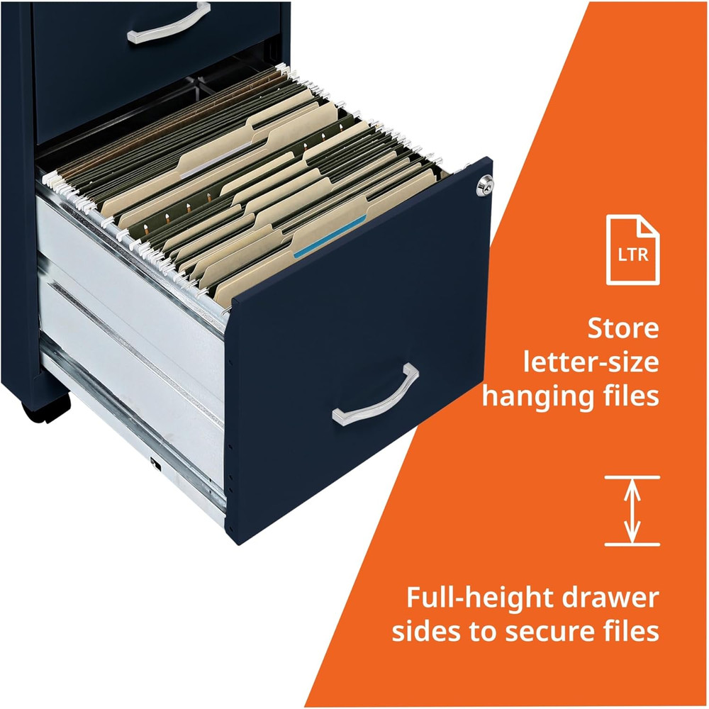 LYS SOHO File/File Mobile File Cabinet, Navy