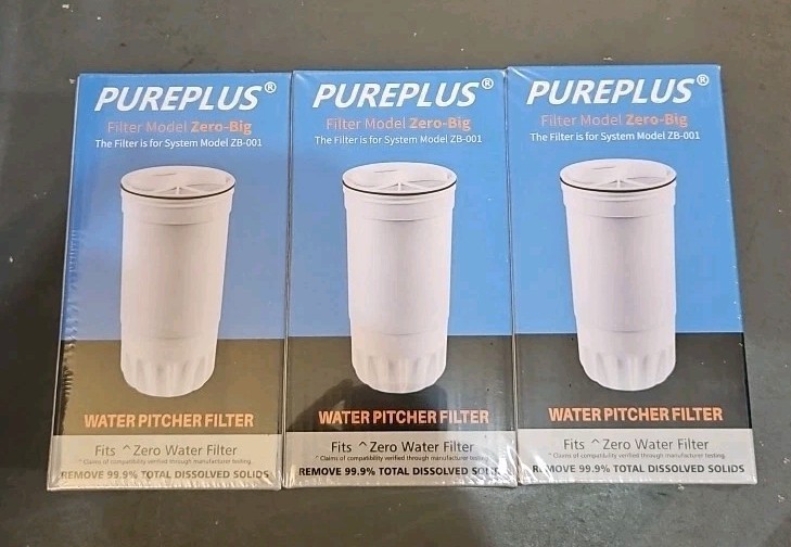 Water Filter Replacement For Zero Water Zero Big Water Pitcher - 3 Pack