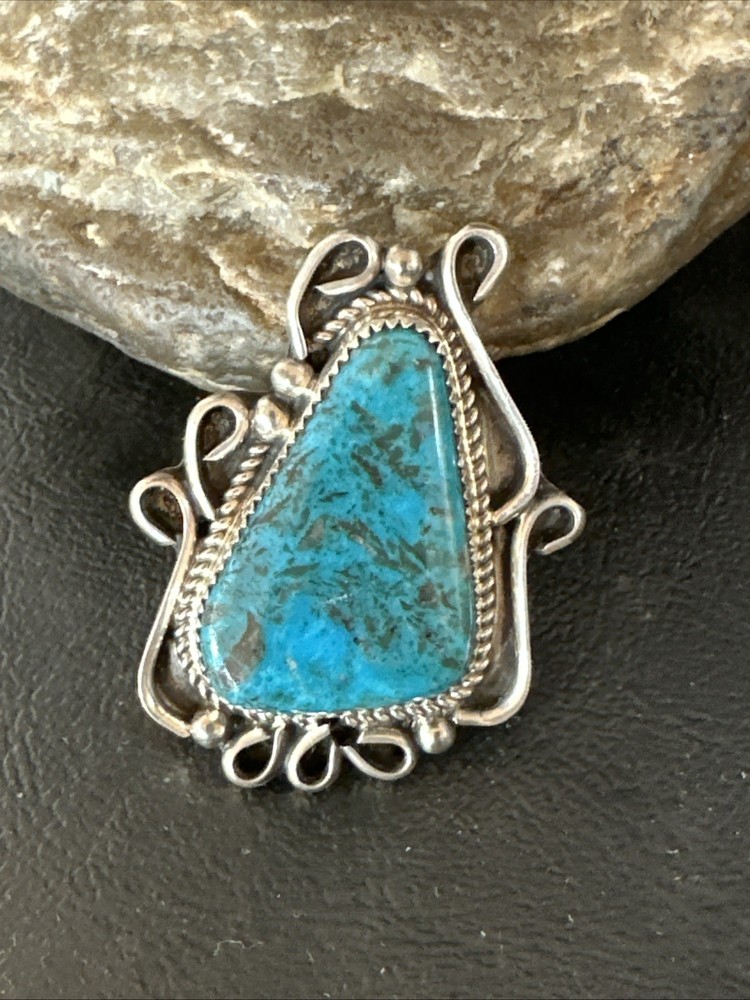 Blue Turquoise Navajo Sterling Silver Ring Size 7 19781