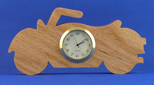 Motorcycle Mini Clock - Hand cut w/ choice of insert