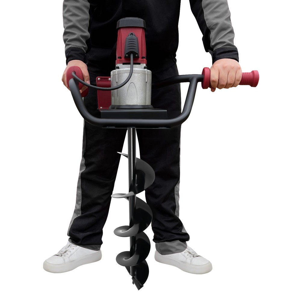 1.6HP Electric Post Hole Digger with 2 Drill Bits and Adjustable Speed