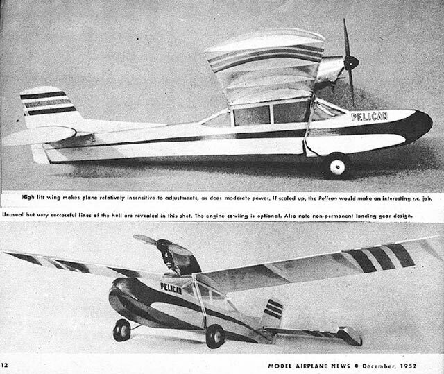 Model Airplane Plans (FF): PELICAN 36" 1/2A Floatplane by Ken Willard