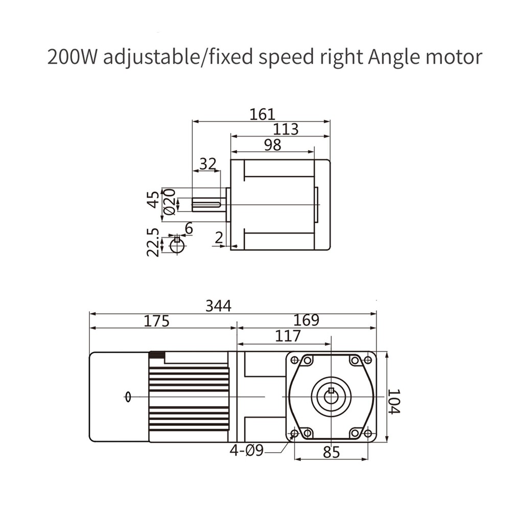 110V 200W Adjustable Speed AC Gear Reduction Motor Reversible Motor w/Controller