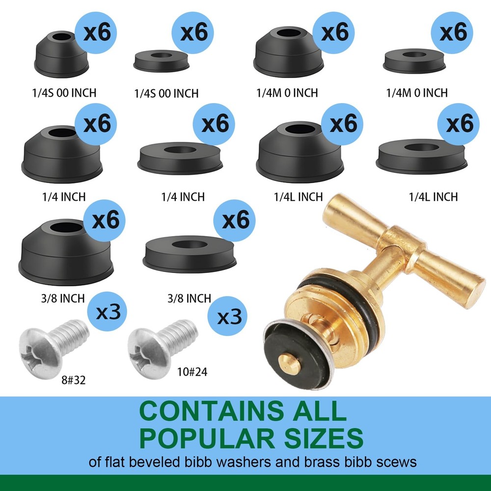 Tanbupu 37 Sizes 1075Pcs Universal Rubber Washers 23/64 inch to 1-7/32