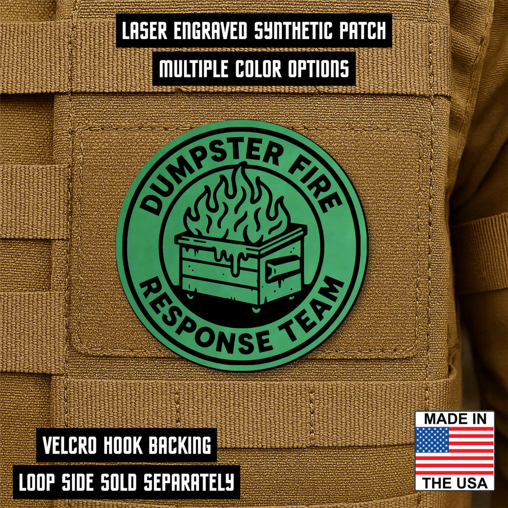 Dumpster Fire Response Team Funny Morale Patch 3" Hook & Loop - Laser Engraved