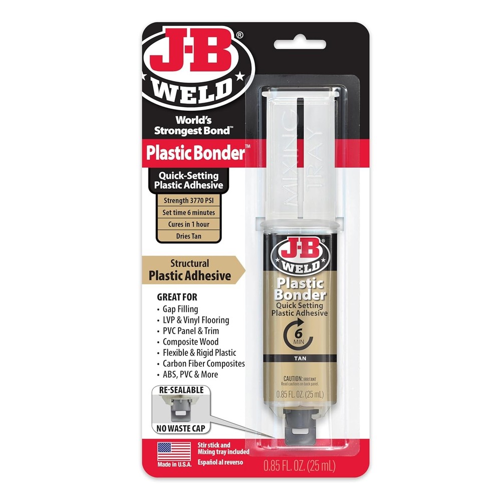 J-B Weld Plastic Bonder 25ml Structural Adhesive Tan