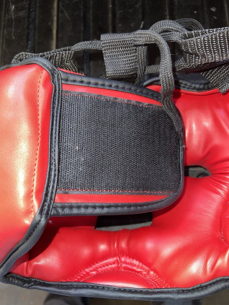 ProForce® Thunder Vinyl Full-Face Boxing Headgear Red S/M