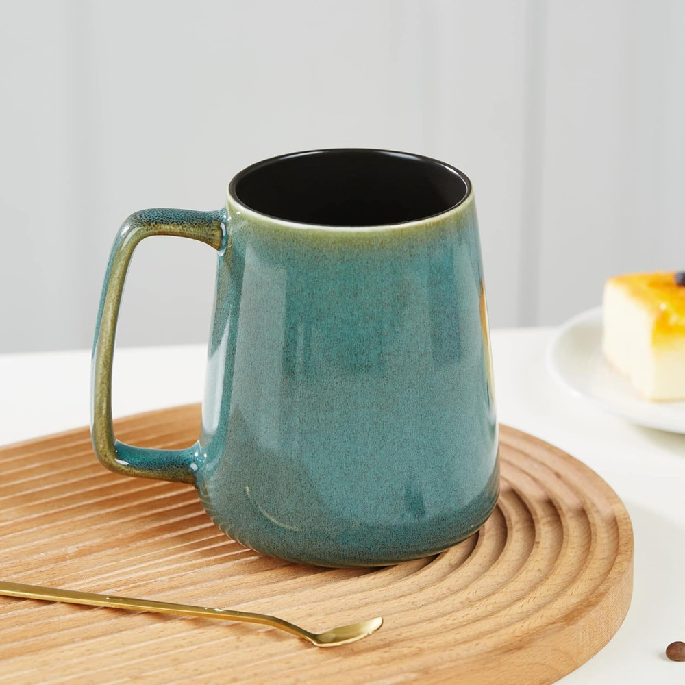 24 OZ Extra Large Ceramic Coffee Mug with a Large Handle (24 OZ Green)