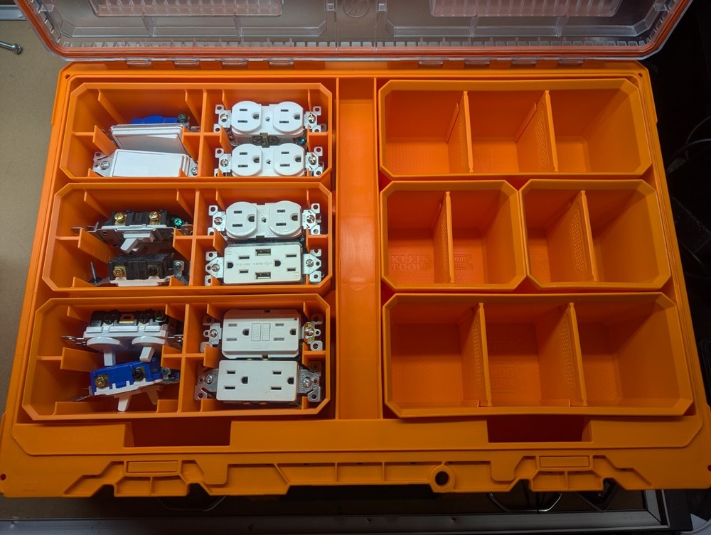 Receptacle/Switch Insert for Klein MODBox, Tall Boxes