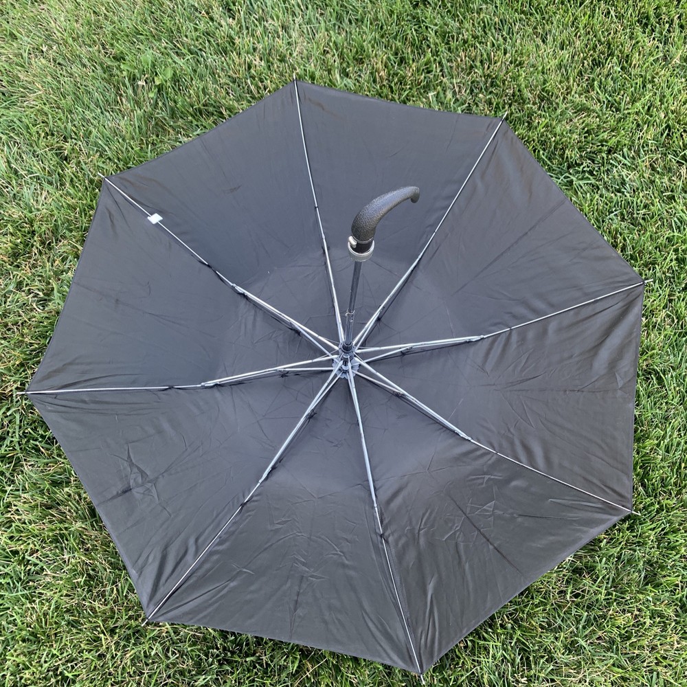Conch Compact Folding Black Umbrella and Case