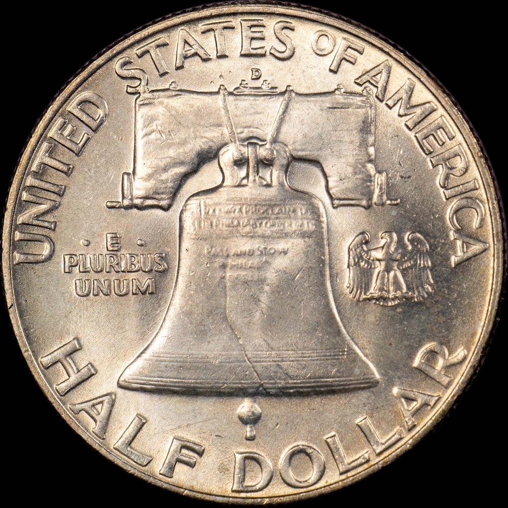 1959-D Franklin Half Dollar - Toned - AU!