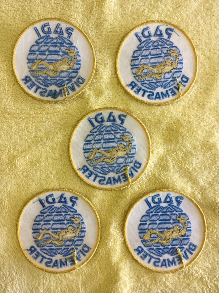 PADI DIVEMASTER SCUBA PATCH - 5 TOTAL PATCHES - AS PICTURED