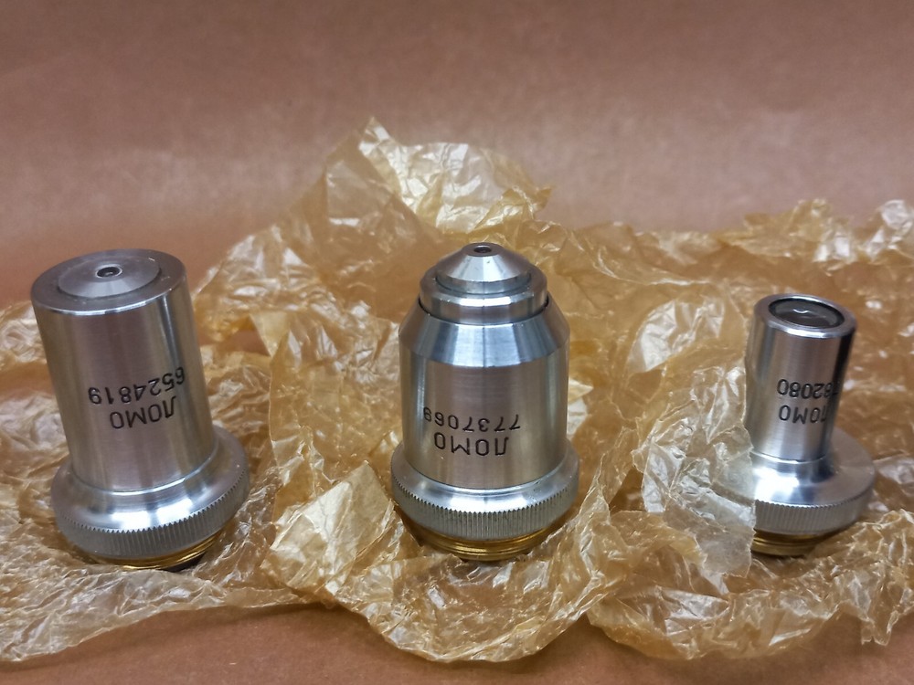 Soviet Vintage Microscope Lenses LOMO New!!! Set, USSR Microscope Accessories