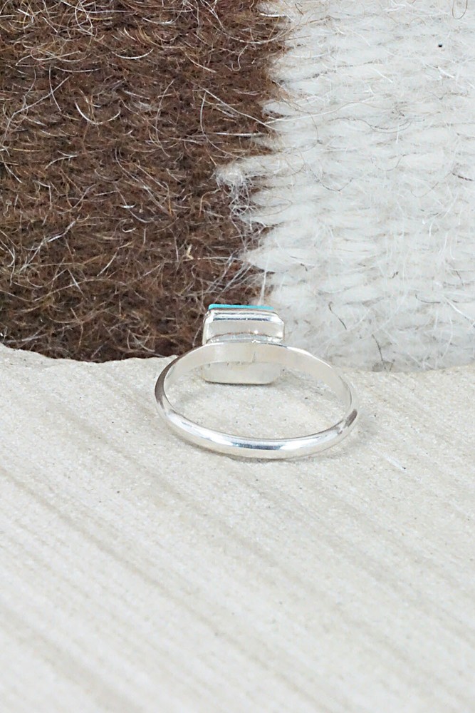 Turquoise & Sterling Silver Ring - Janelle Shebola - Size 9.75