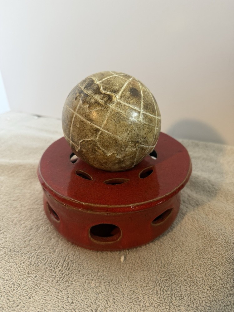 Vintage Gerlinde Parent Ceramic Red Incense Burner with Globe Top