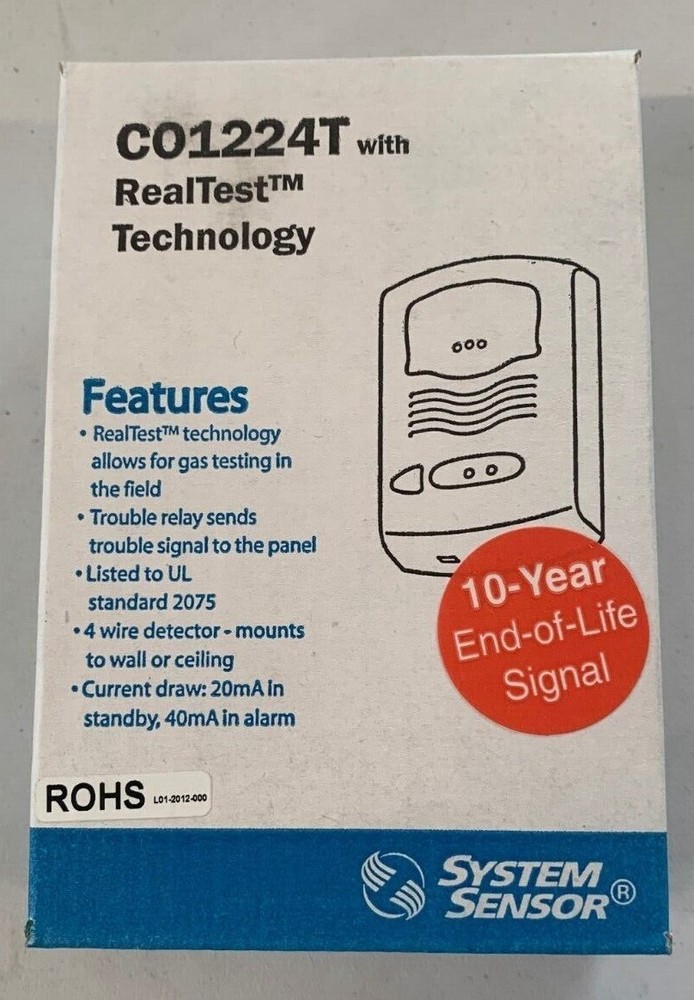 SYSTEM SENSOR CO1224T12/24 Volt Detector RealTest Technology