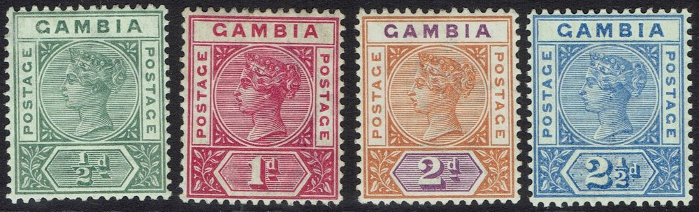 GAMBIA 1898 QV KEY TYPE ½D - 2½D