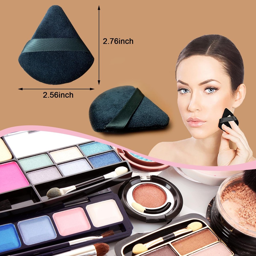 16 pcs Triangle Powder Puff Makeup Puff:Setting Black