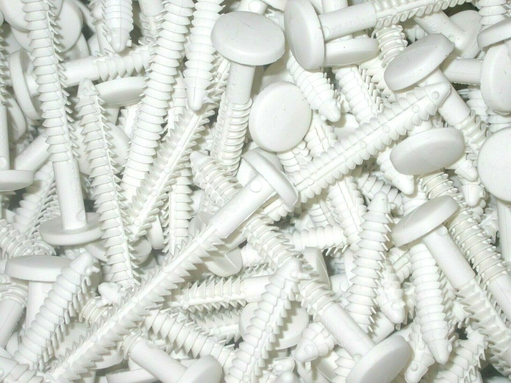 White 85 Pack Window Shutters Panel Peg Loks 3" Shutter Fasteners Spikes Bulk