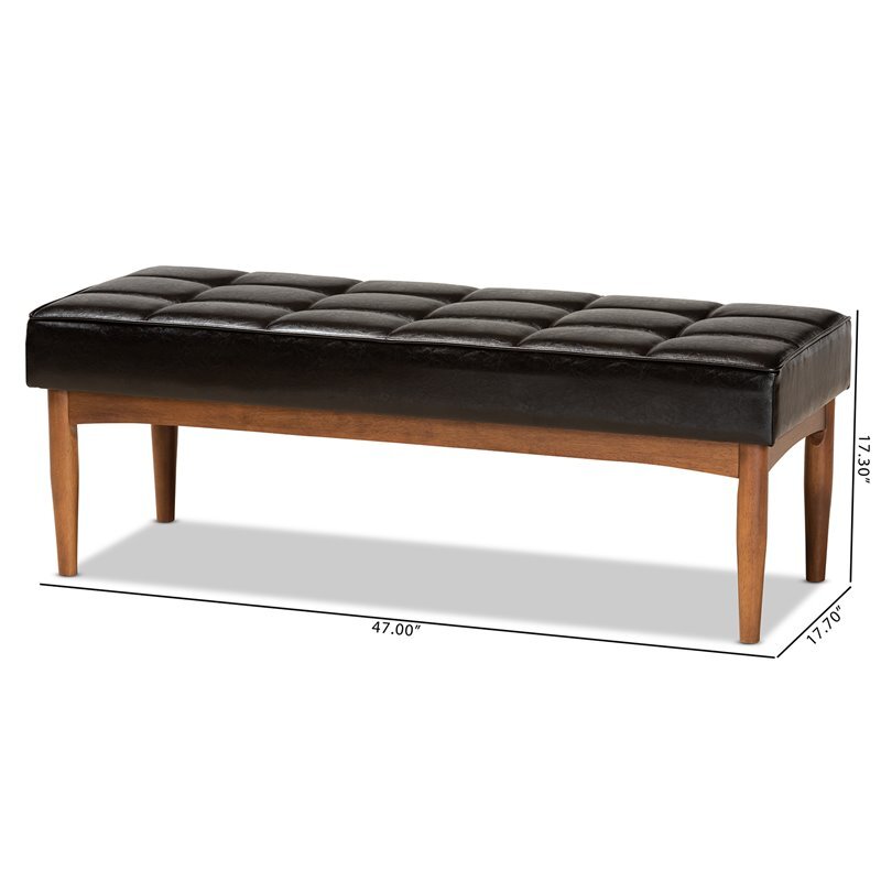 Baxton Studio Sanford Brown Finished Wood Dining Bench