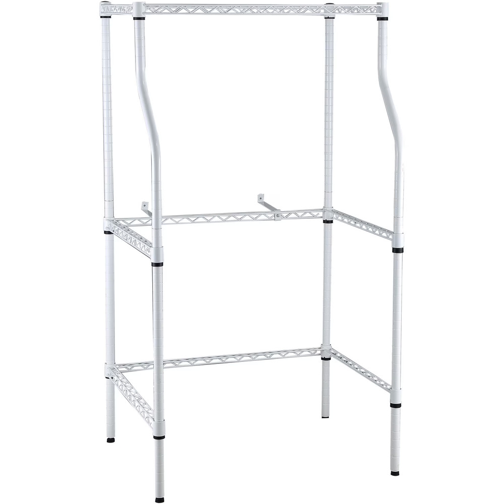 Laundry Storage Rack Compact Washer Dryer Shelf Stackable Room Space Saver Stand