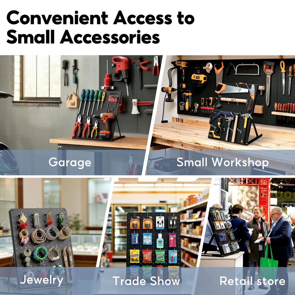 2 Pack Pegboard Display Stand, Sturdy Antitip Design,Small Peg Board Tabletop...