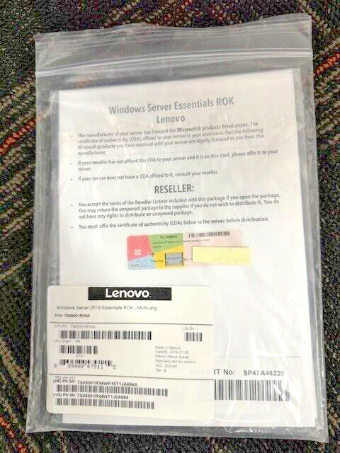 ✅ Microsoft Windows Server 2019 Essentials - 1-License - OEM ROK - 7S05001RWW