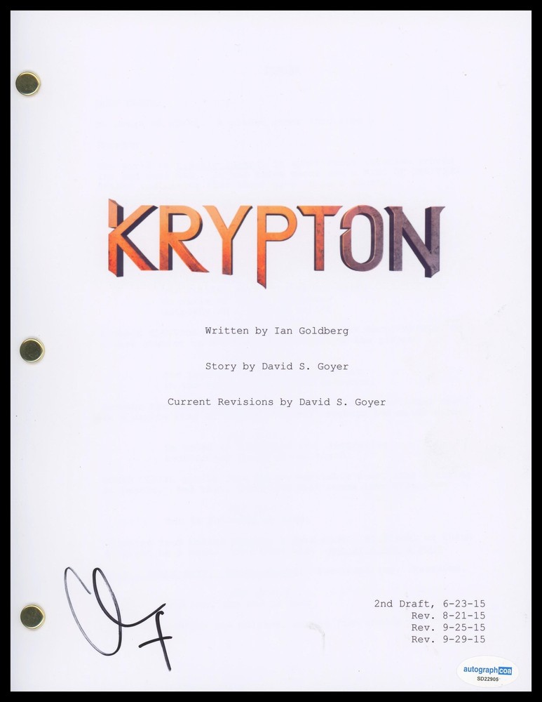 Georgina Campbell "Krypton" AUTOGRAPH Signed 'Lyta-Zod' Pilot Script ACOA
