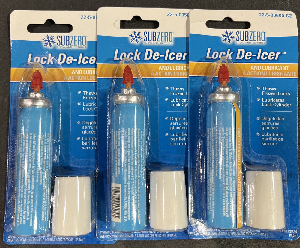 SUBZERO LOCK DE-ICER 3 pack