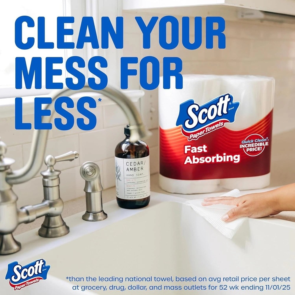 Scott Paper Towels, Choose-A-Sheet,(108 Sheets per Roll)