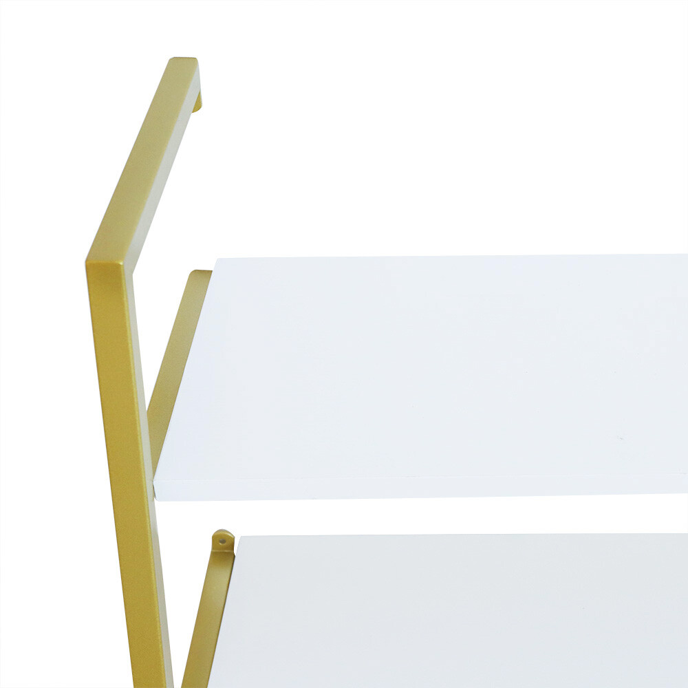 Wall-Mounted Storage Rack with Gold Frame for Elegant Organization